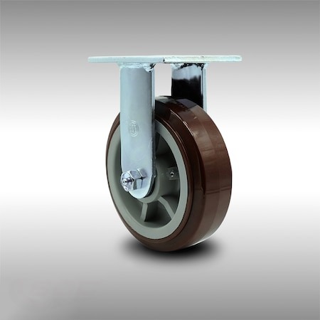 Service Caster 6 Inch Stainless Steel Polyurethane Wheel Rigid Caster with Roller Bearing SCC SCC-SS30R620-PPUR